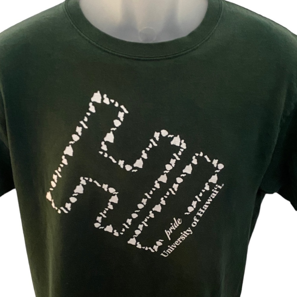 University of Hawaii Pride UH HI Green Tee Shirt Men M Medium - Picture 2 of 5